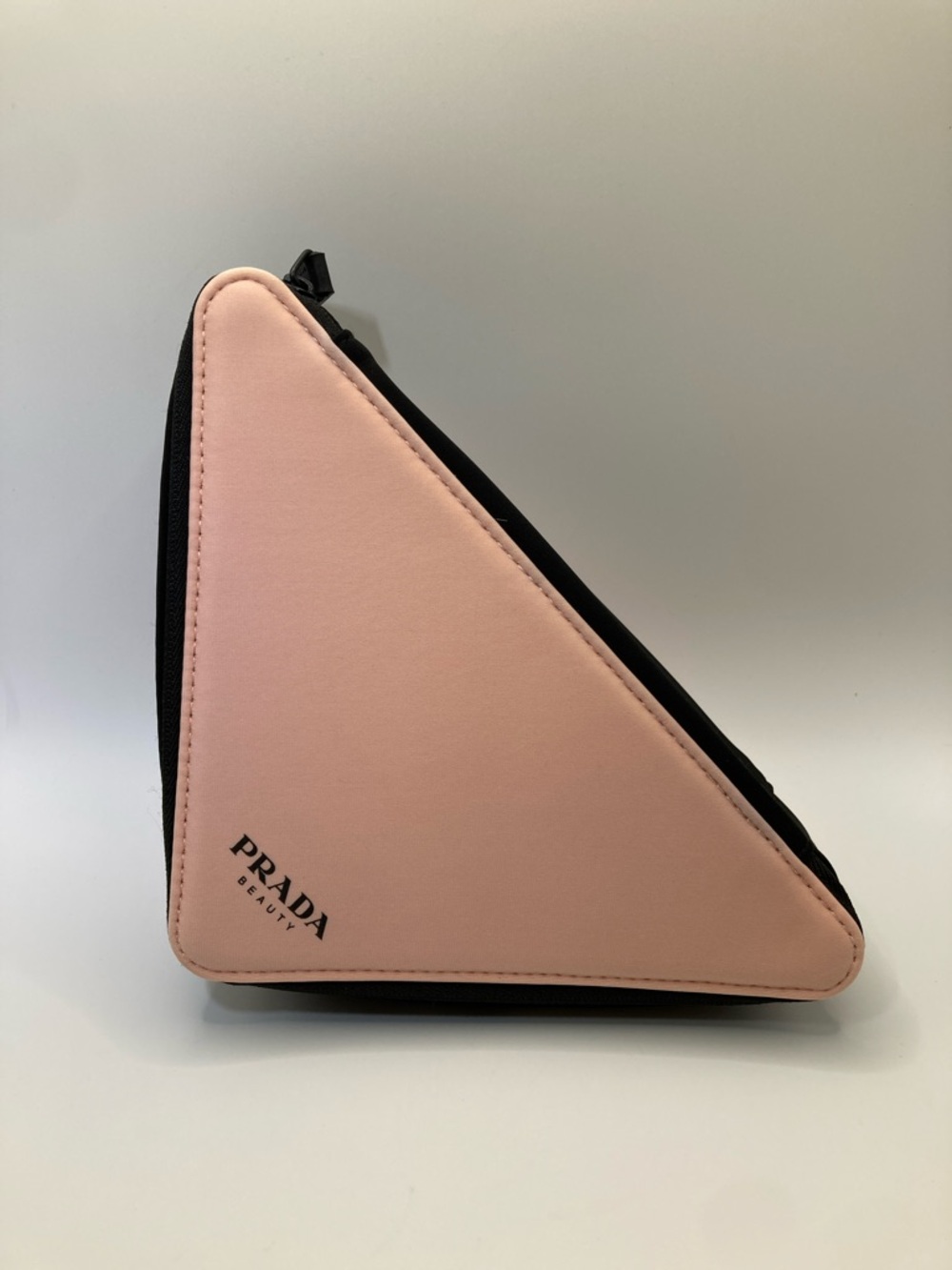 Prada Beauty Triangle Makeup Bag Pouch Black & Pink Nude Parfums Authentic